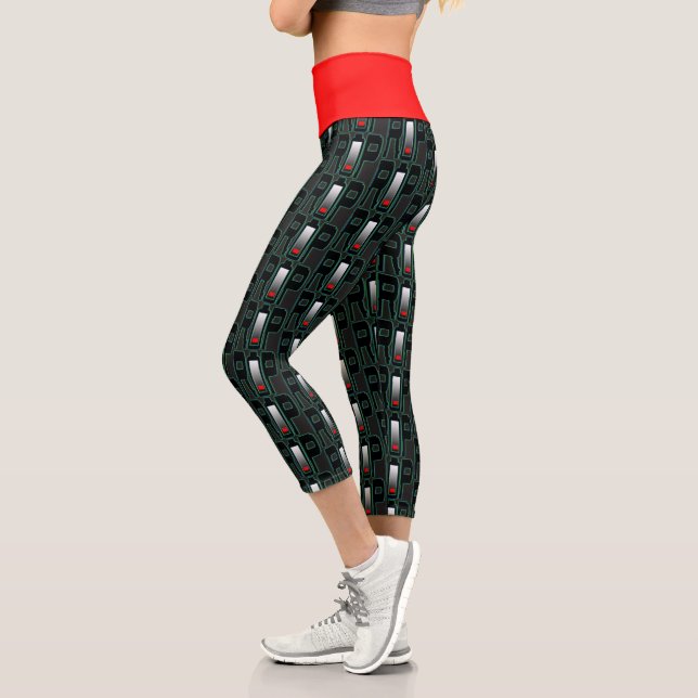 RIP-Akku Hoch gewellte Yoga-Capris Capri Leggings (Links)
