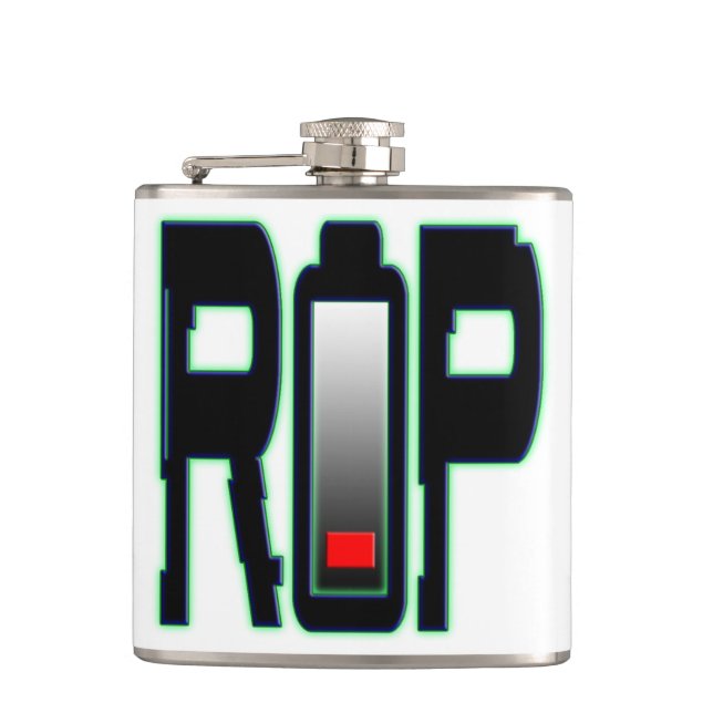 RIP-Akku Vinyl-Wrap-Flasche Flachmann (Vorderseite)