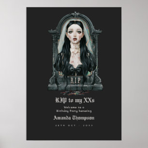 RIP an meine XXer - Dunkle Gothic Glam Geburtstags Poster