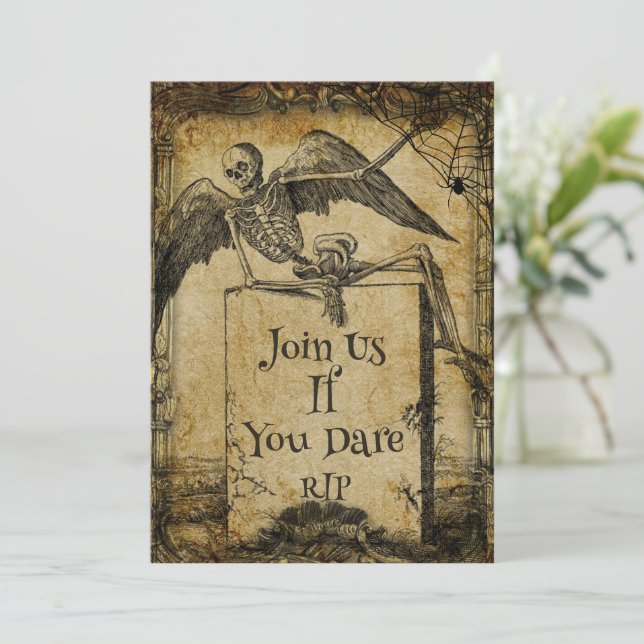 RIP Creepy Halloween-Party Einladung (Stehend Vorderseite)