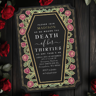 Rip Death to my 30s 40th Gothic Birthday Party Einladung