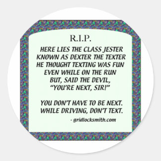 RIP-DEXTERtheTEXTER Runder Aufkleber