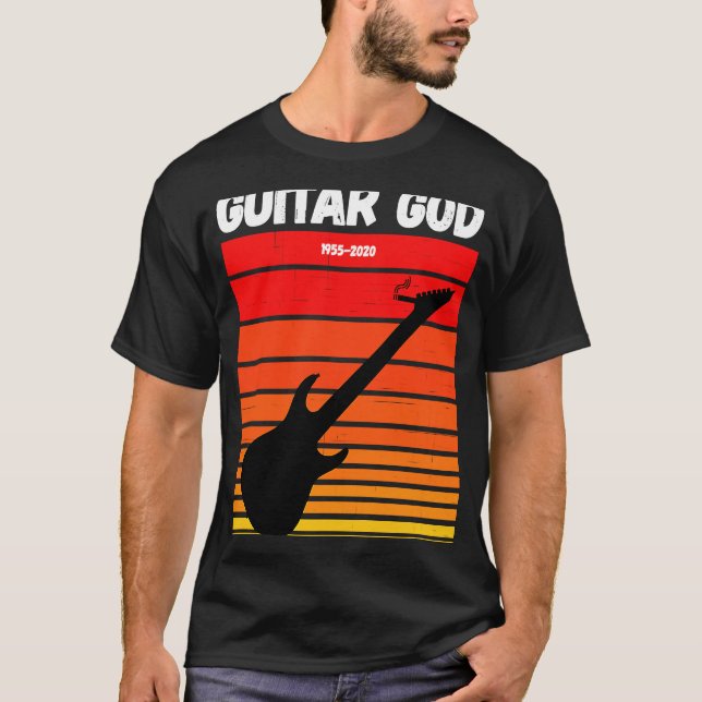 RIP Eddie Tribute RETRO GUITAR GOD Gitarre mit Cig T-Shirt (Vorderseite)