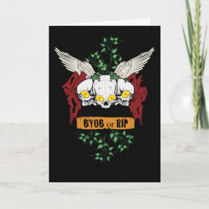 RIP Evil Skulls Halloween Einladung mit blutigem T