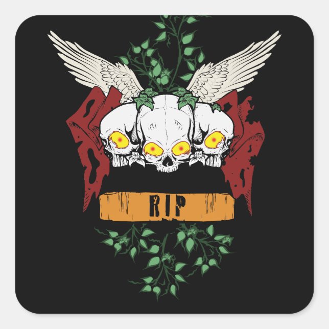 RIP Evil Skulls Stickers (Vorderseite)