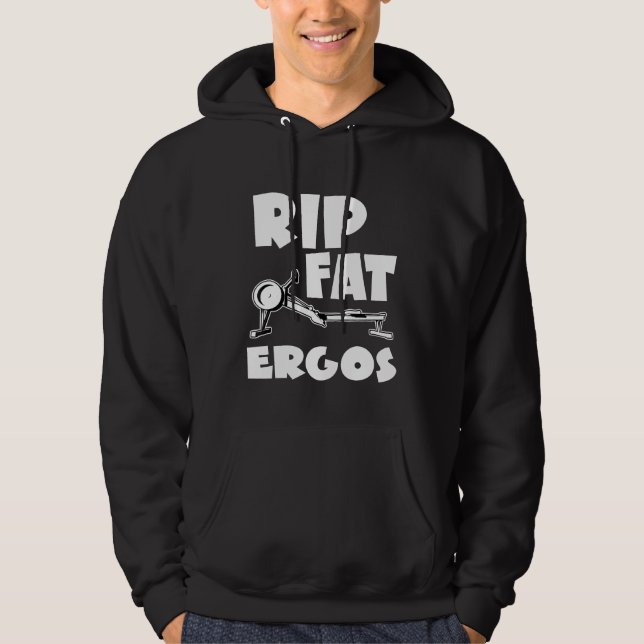 Rip Fat Ergos Funny Rowing Hoodie (Vorderseite)
