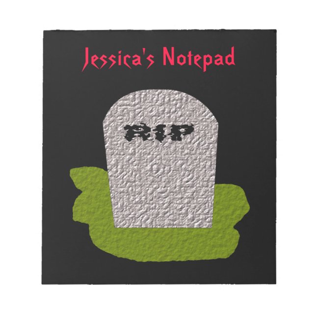 RIP Grabstein Anpassbarer Notepad Notizblock (Vorderseite)