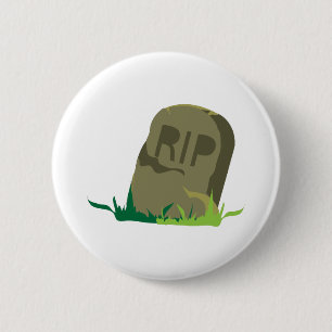 RIP Grabstein Button