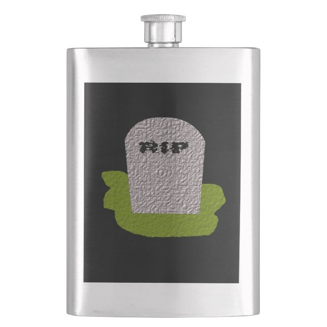RIP Grabstein Flask Flachmann (Vorderseite)