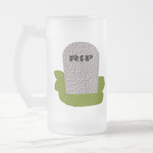 RIP Grabstein Mattiert Glass Tasse (Links)