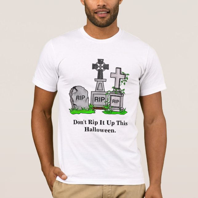 RIP Grave Markers Funny Halloween T - Shirt (Vorderseite)