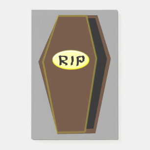 RIP Halloween Coffin der Verdammnisposten, merkt e Post-it Klebezettel