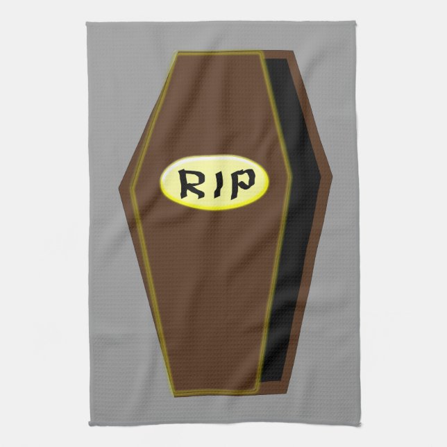 RIP Halloween Coffin Doom Kitchen Handtuch (Vertikal)