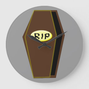 RIP Halloween Coffin of Doom Wall Clock Große Wanduhr