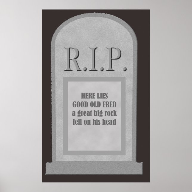 RIP Halloween Hier Lies Fred Grabstein Poster (Vorne)