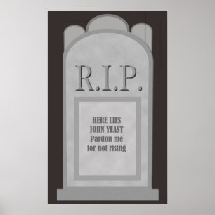 RIP Halloween Hier Lies J. Hefe Grabstein Poster