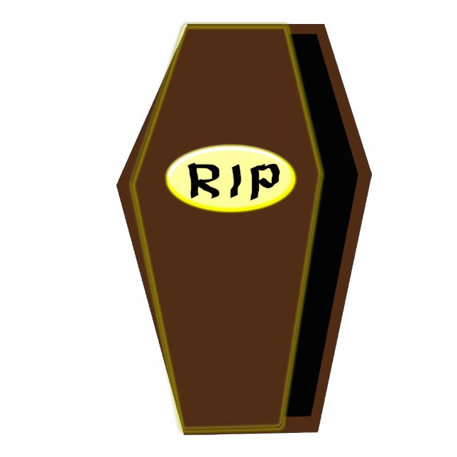 RIP Halloween-Sarg der Verdammnisfotoskulptur Freistehende Fotoskulptur (Vorne)