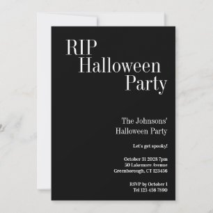 RIP Halloween Schwarz-Weiß-Party Einladung