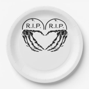 Rip, herzförmige Gestaltung aus Grabsteinen, Pappteller
