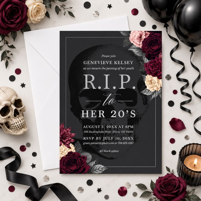 RIP in ihr 20er Party  Einladung (Von Creator hochgeladen)