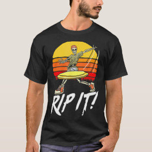 Rip It Disk Golf Dead Driver Skeleton Vintag Skul T-Shirt
