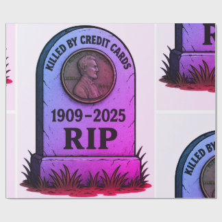 RIP Lincoln Penny – Inflation Tombstone Design Geschenkpapier