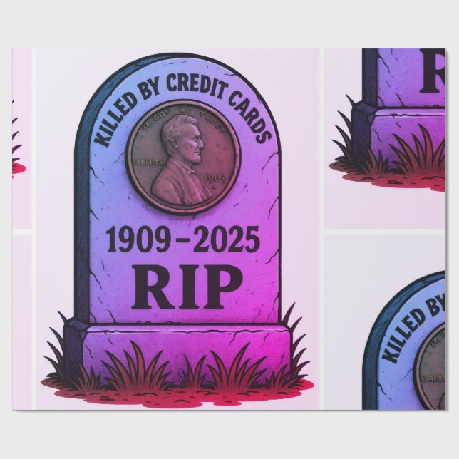   RIP Lincoln Penny – Inflation Tombstone Design  Geschenkpapier (Flach)
