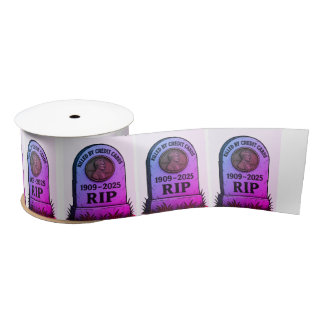 RIP Lincoln Penny – Inflation Tombstone Design Satinband