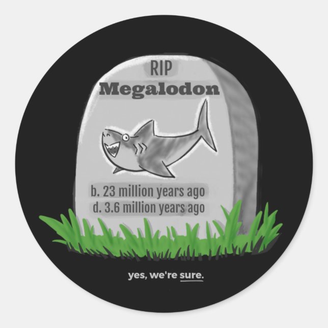 RIP Megalodon Sticker (Vorderseite)