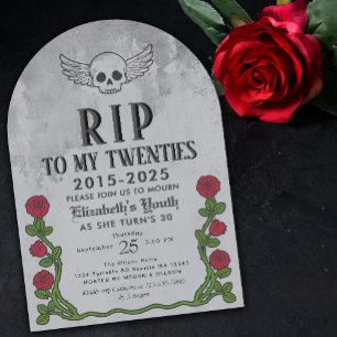 Rip meine 20er Gravestone 30th Gothic Birthday Par Einladung