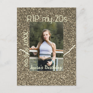 RIP meine 20er silberner goldener Geburtstag Name  Postkarte