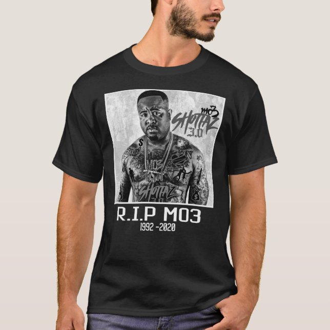 RIP Mo3 Graustufen T-Shirt (Vorderseite)