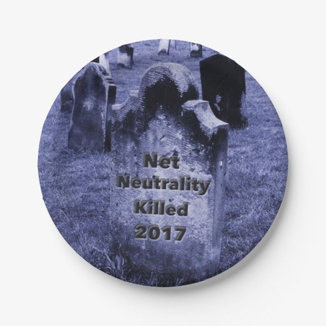 RIP Netzneutralität Gravestone Pappteller (Vorderseite)