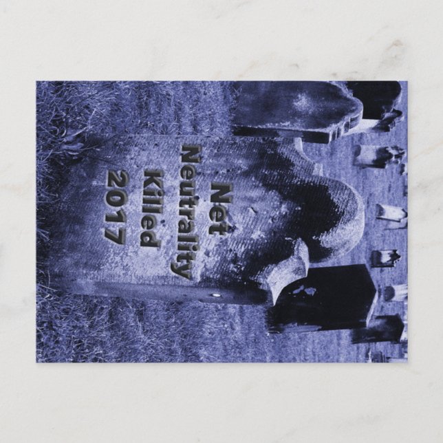 RIP Netzneutralität Gravestone Postkarte (Vorderseite)