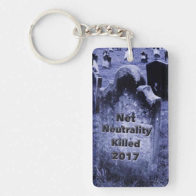 RIP Netzneutralität Gravestone Schlüsselanhänger (Vorderseite)