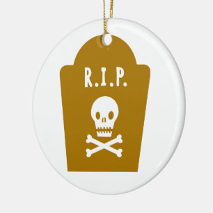 RIP Skull Keramikornament