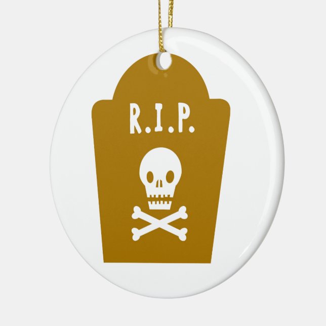 RIP Skull Keramikornament (Links)