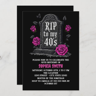 Rip to 40s Birthday Gothic Einladung