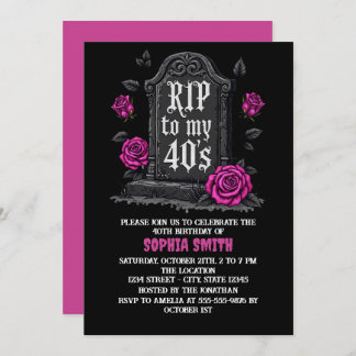 Rip to 40s Geburtstaggotik Einladung