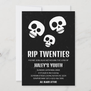 RIP Twenties 20s Skull Funny Funeral 30th Birthday Einladung