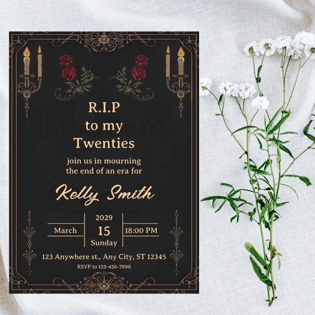 RIP Twenties Fun 30th Birthday Invitation Einladung (Von Creator hochgeladen)