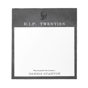RIP Twenties Schädel 30. Geburtstag Persönliche No Notizblock