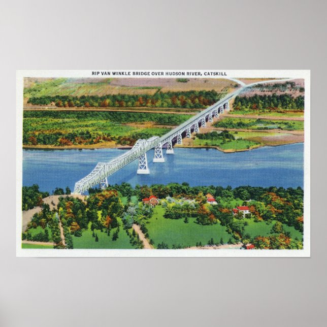 Rip Van Winkle Bridge über Hudson River Poster (Vorne)