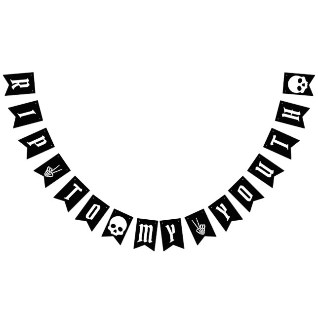 RIP zu meinem Jugendskelett Geburtstagsbanner Wimpelkette (Alle)