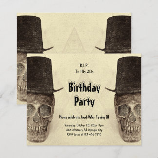 RIP zu seinem 20er Skull Top Hat Sepia Vintagen Ha