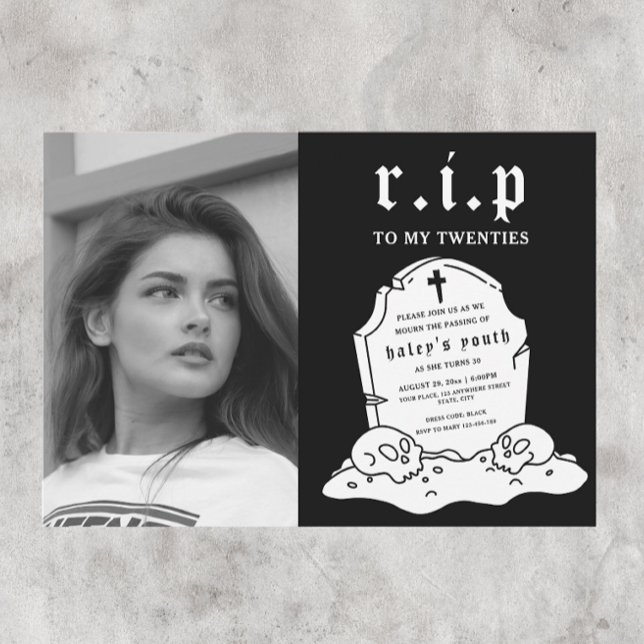 RIP Zwanziger 20er Jahre Sonnige Beerdigung 30. Ge Einladung (Von Creator hochgeladen)