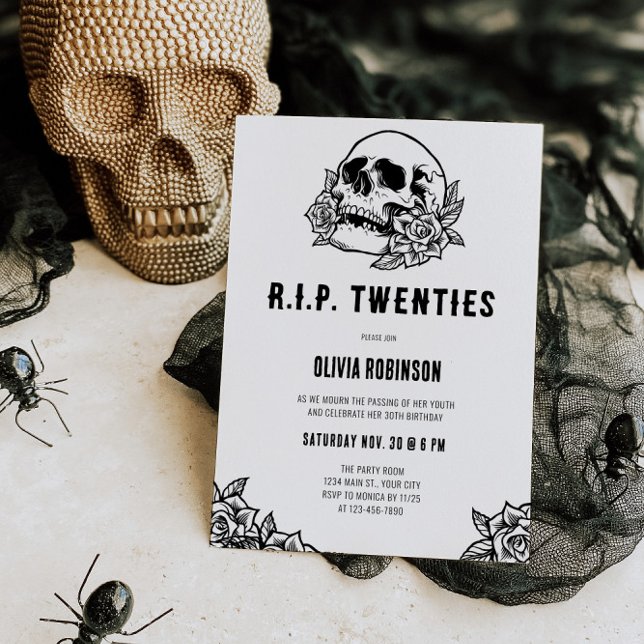 RIP Zwanziger 30. Geburtstag Einladung (RIP Twenties Goth Birthday Invite)
