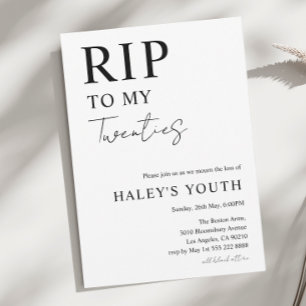 RIP Zwanziger Jahre Moderne Einfache 30. Geburtsta Einladung