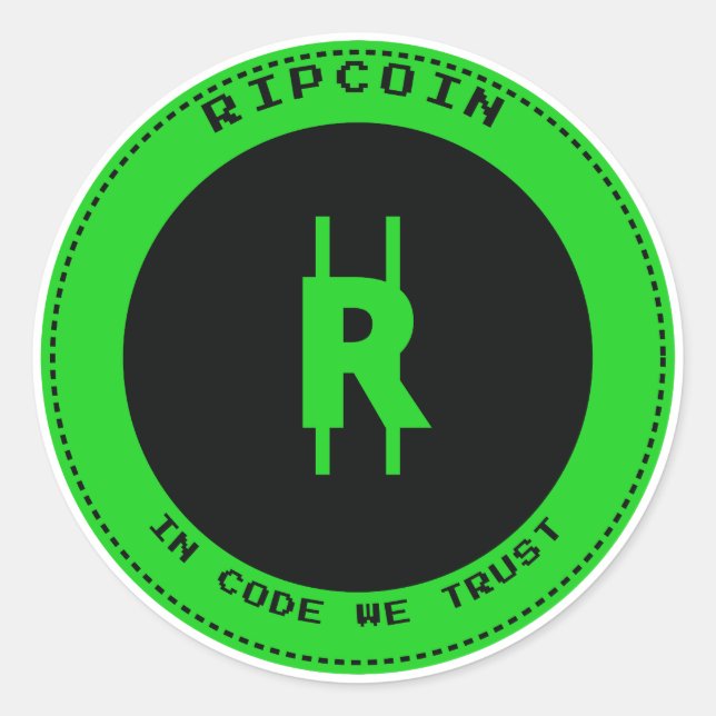 RipCoin - Im Code vertrauen wir Sticker (Vorderseite)