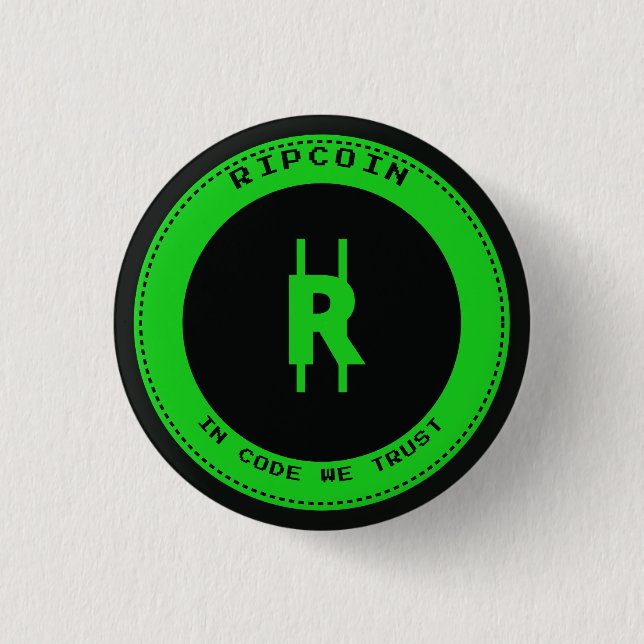 RipCoin - In Code We Trust Knopf Button (Vorderseite)